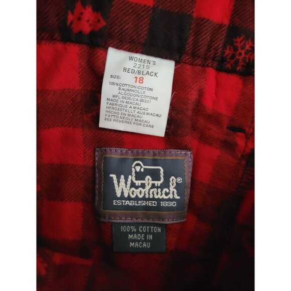 Woolrich Red Black Check Plaid Cotton flannel Skirt Y2k size Large cabincore - Picture 3 of 6